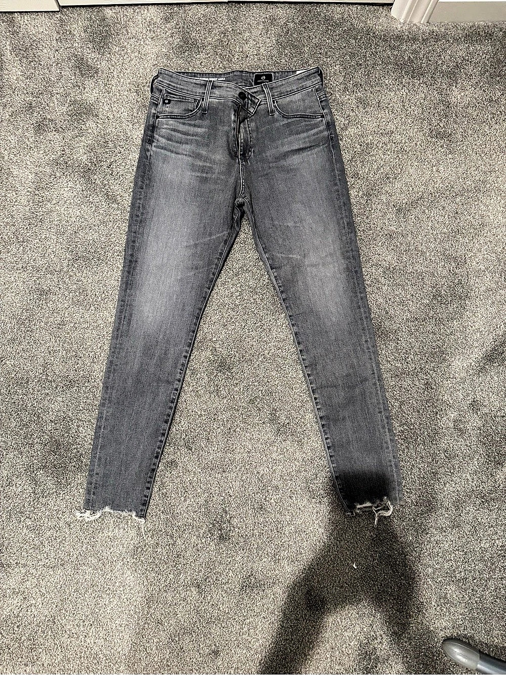 AG Adriano Goldschmied The Farrah Skinny Ankle Gray Jeans